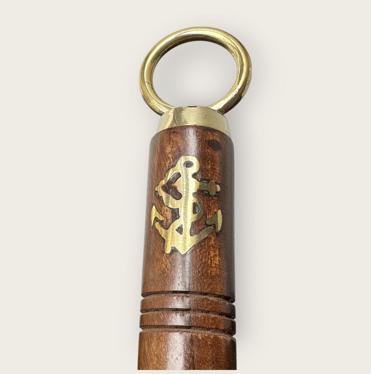 木製ハンドル付きヴィンテージ真鍮製靴べら：航海アンカー装飾 - Etsy 日本
