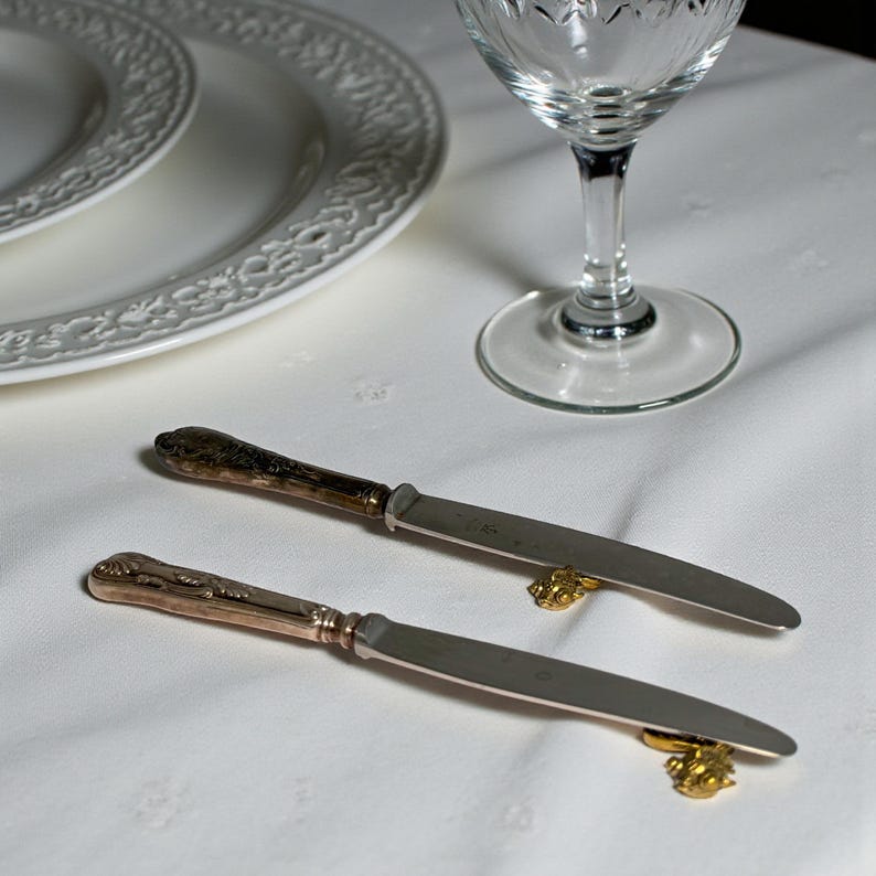 Rare Vintage French Knife Rests Goldfish – Set of 6 Brass Table Decor ...