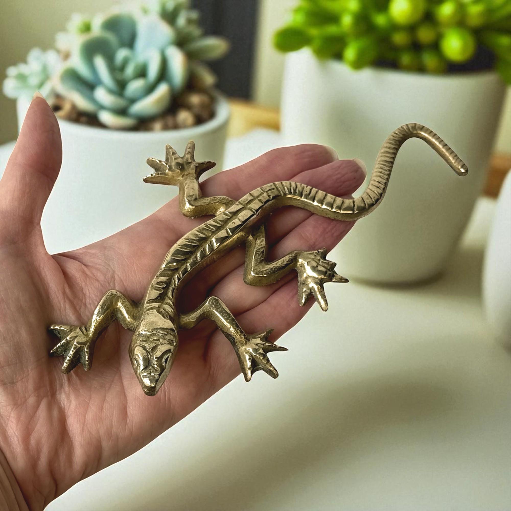ヴィンテージの真鍮製トカゲの置物 - サラマンダー爬虫類装飾 - Etsy 日本