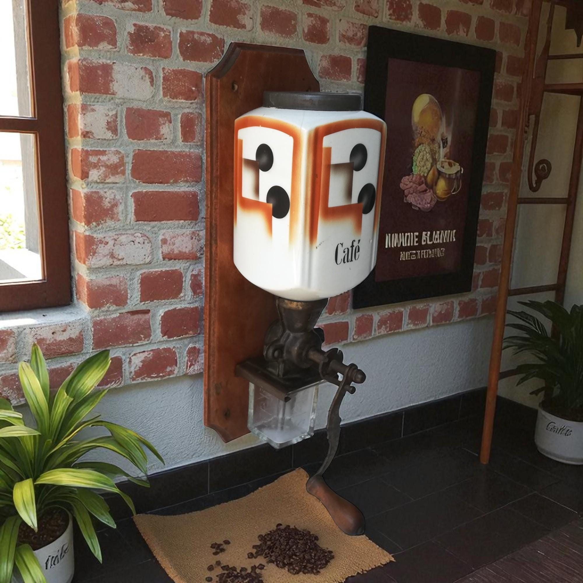 ヴィンテージスペインアールデココーヒーグラインダー：壁掛け式