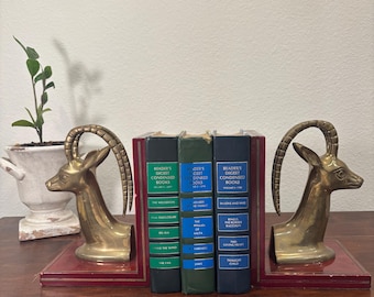Vintage Brass Antelope Bookends, MCM Home Decor - Etsy