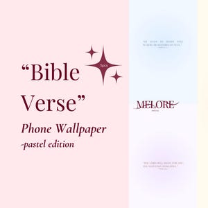 Bible Verse Phone Wallpapers Set of 5 | Pastel Christian iPhone Backgrounds | Scripture Digital Download | Aesthetic Faith Wallpaper