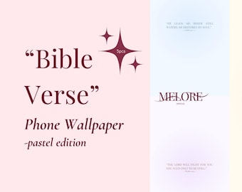 Bible Verse Phone Wallpapers Set of 5 | Pastel Christian iPhone Backgrounds | Scripture Digital Download | Aesthetic Faith Wallpaper
