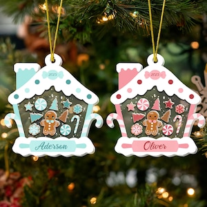 Personalized Gingerbread House Shaker Ornament: Custom First Christmas Keepsake