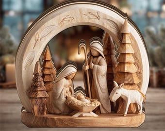キリスト降誕セット。クリスマスのキリスト降誕セット。木製のキリスト