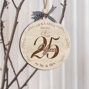 Personalized 25th Anniversary Ornament: Silver Wedding Keepsake