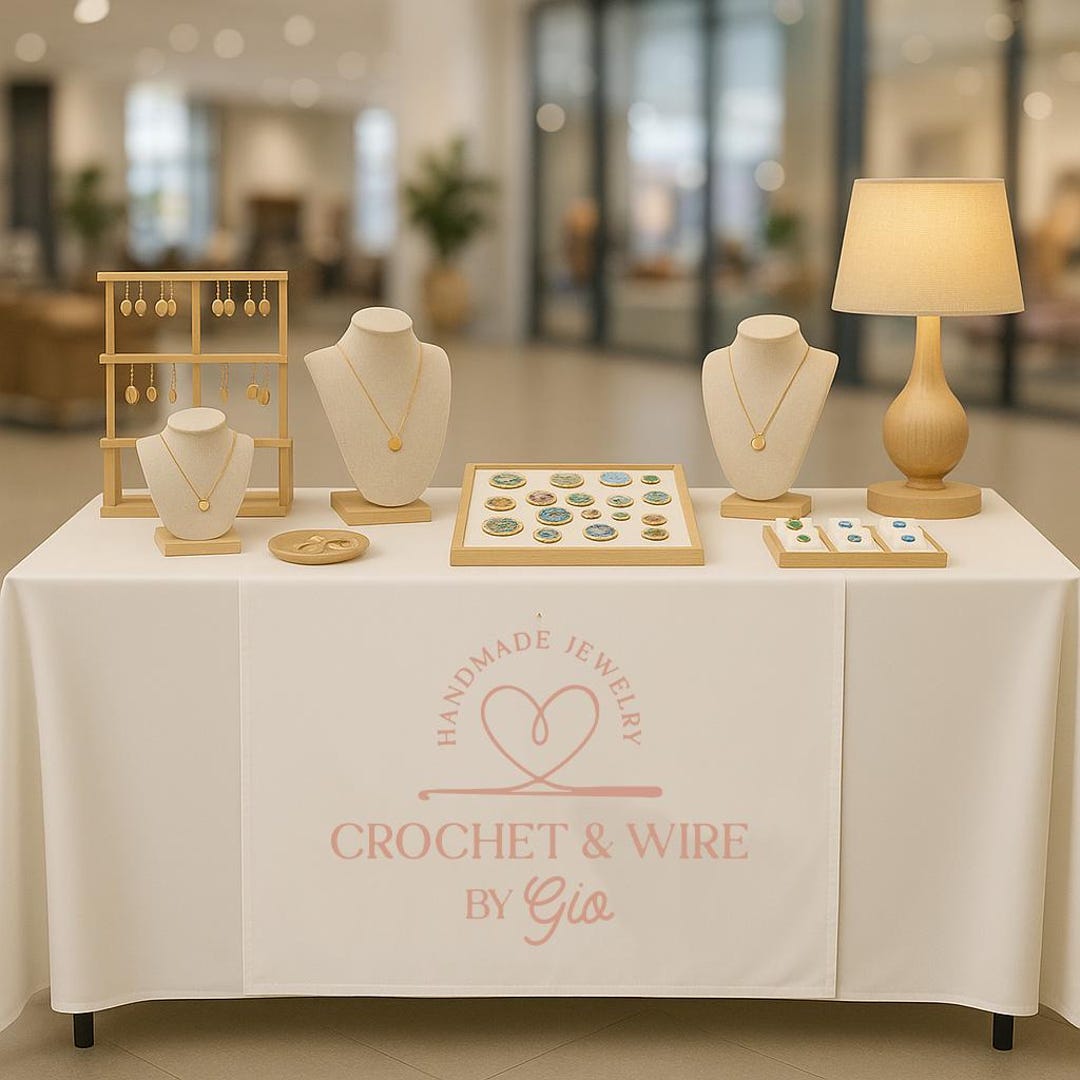 Custom Logo Table Runner, Personalized Business Display, Craft Fair