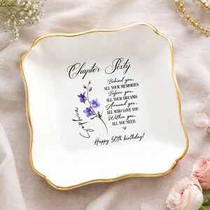 50. Geburtstagsgeschenk für Mama, Kapitel 50 Schmuckschale, personalisiertes Trinket Tablett, sinnvolles Andenken Geschenk für Frauen beste Freundin Sie