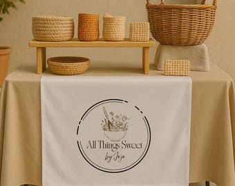 Custom Logo Table Runner, Personalized Printed Banner for Vendor Booths