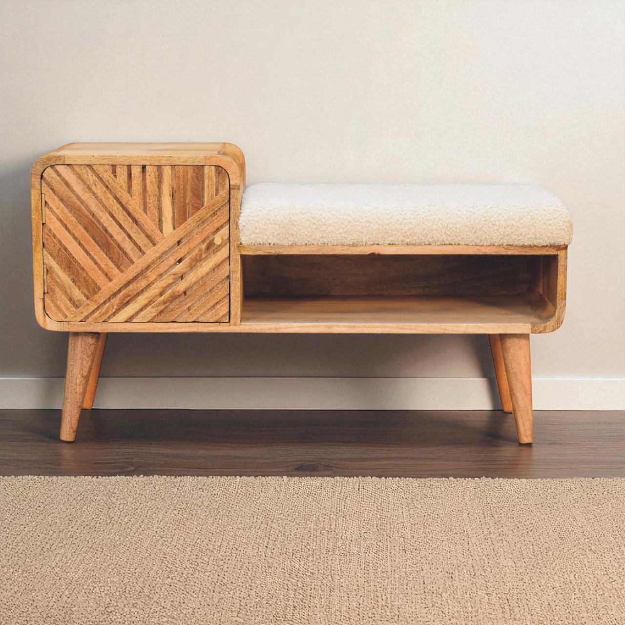 Small Mid Century Phone Bench Vintage Phone Table, Gossip Bench