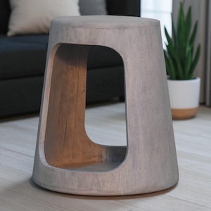 Rustic Wood Side Table: Handmade Minimalist Accent Stool