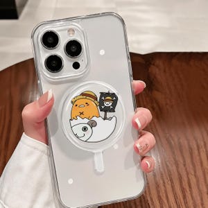 Pirate Chick Phone Grip, Cute Cartoon Eggshell Phone Holder, Kawaii Acrylic Grip Stand, Funny Phone Accessory Gift