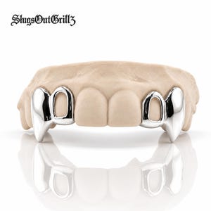 Custom Grillz | Solid | Open Face | Vampire Fangs | 925 Sterling Silver