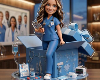 Personalized Nurse With Photo Acrylic Block: Custom Name Decor for Nurses, Appreciation Gift, Birthday Gifts, Mothers Day