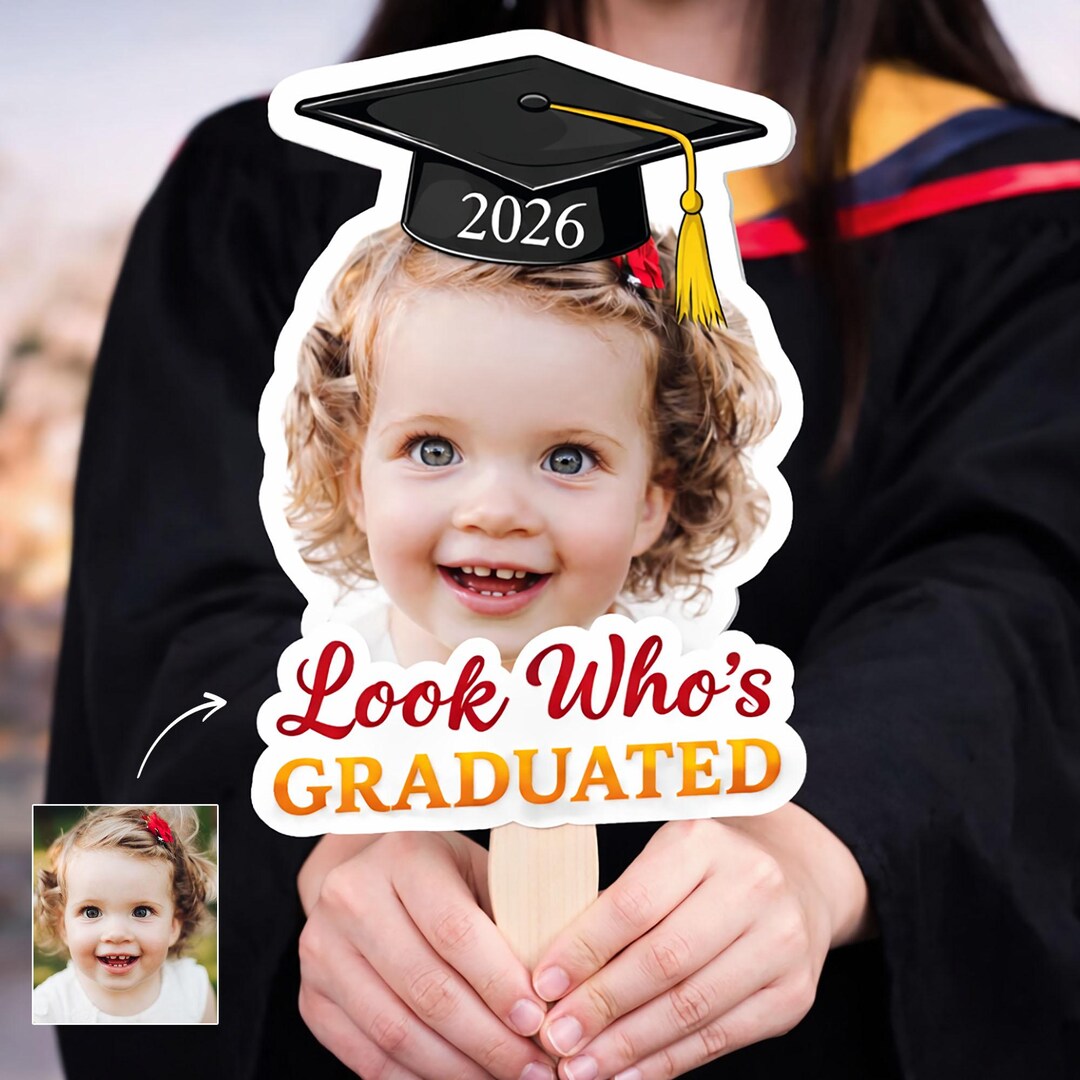 Graduation Follower Personalized Photo Graduation Fan, Look Who's Graduated Fan, Custom ...