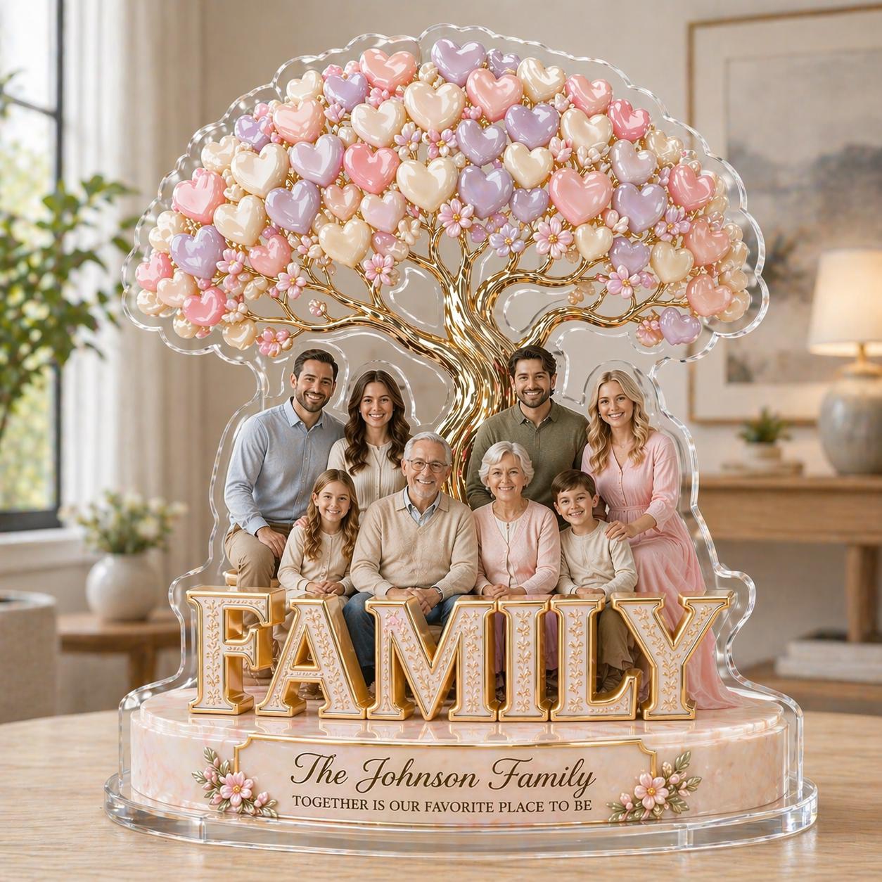 Personalized Family Tree Acrylic Plaque – Custom Name & Photo Gift for ...
