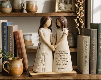 Personalized Sister Wooden Block Plaque, Custom Friendship Gift for Sister or Best Friend, Meaningful Keepsake Decor for Her