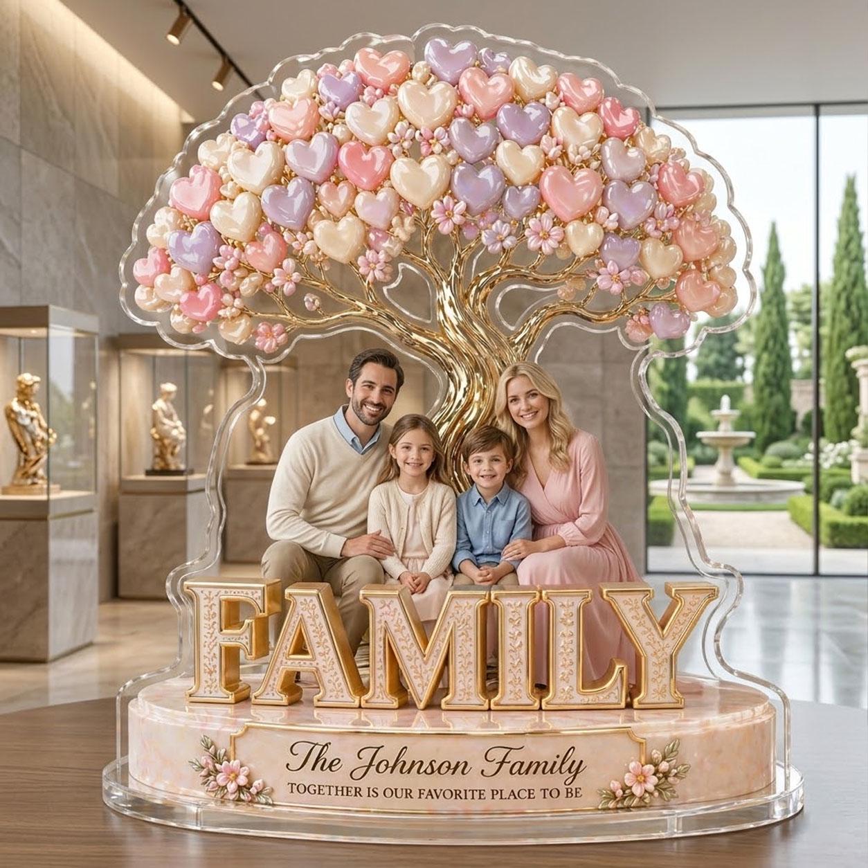 Personalized Family Tree Acrylic Plaque – Custom Name & Photo Gift for ...