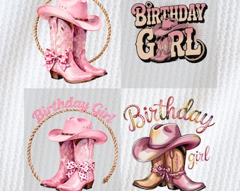 Pink Cowgirl Birthday Girl Png, Western Country Png, Country Birthday Png, Cute Birthday Png, Cowgirl Birthday Girl Toddler Png