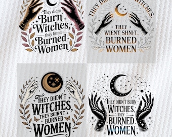 Eles não queimaram bruxas, queimaram mulheres (PNG), Bruxa Feminista (PNG), Poder Feminino Boho (PNG), Feminismo Histórico (PNG), Enterrem o Patriarcado (PNG)