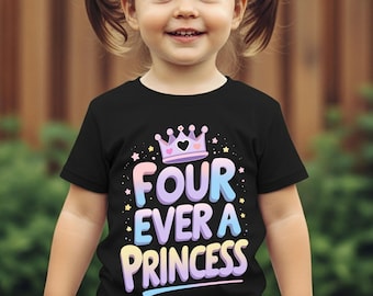 Four Ever A Princess Png Fourever A Princess Png 4th Birthday Png Princess Party Royal Theme Watercolor Png FE12