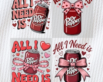 Just a Girl Who Loves Dr Pepper PNG,Retro Dr Pepper, Coquette Valentine, Funny Soda Lover Sublimation with Pink Bow Clipart