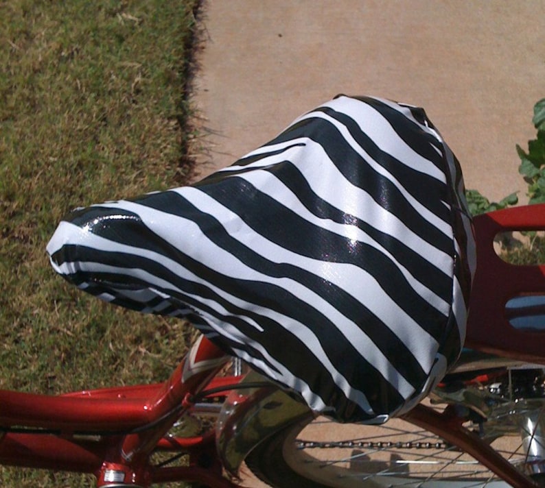 Waterproof oilcloth-Black and White Zebra Stripe for Cruiser Bikes Bicycle Seat Cover Saddle Cover