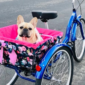 Korbeinlage mit Trike: Trike & XL Fahrrad, beidseitig tragbar aus Baumwolle