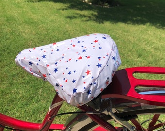 Stars Bicycle Seat Cover- Saddle Cover- Waterproof oilcloth- Stars and Stripes Seat cover  for Cruiser Bikes