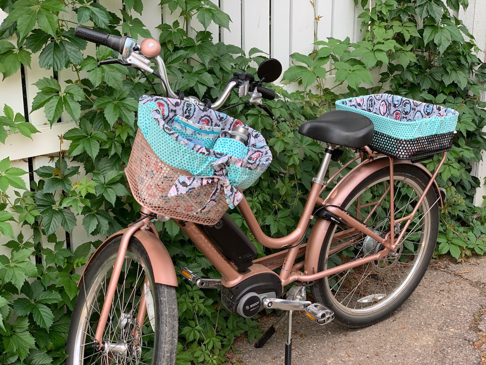 Send Your Own Fabric to Design a Custom Bike Basket Liner Etsy