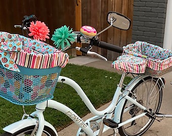 Send Your Own Fabric to Design a Custom Bike Basket Liner! Made To Order Any Bike Basket Electra, Bell, Schwinn, Huffy Six Three Zero