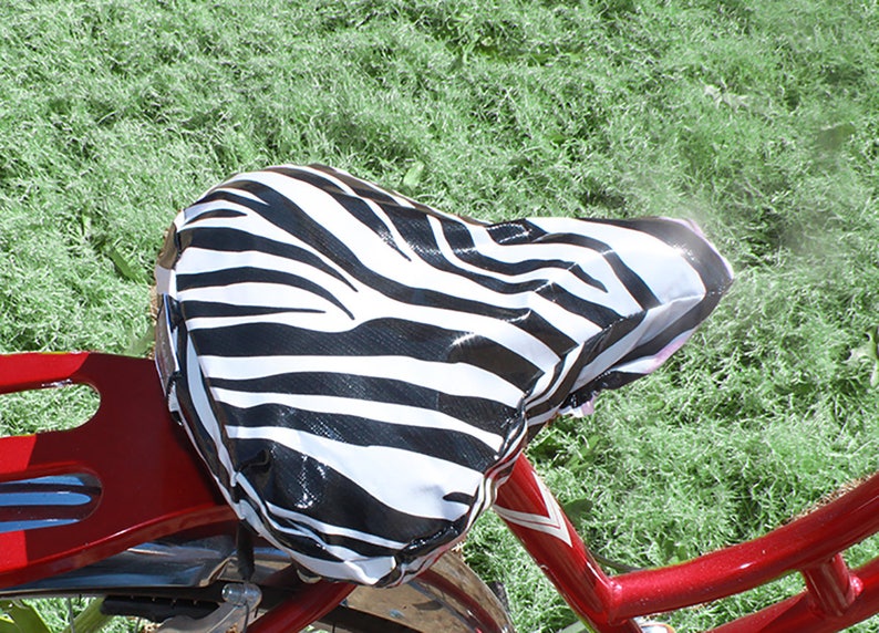 Waterproof oilcloth-Black and White Zebra Stripe for Cruiser Bikes Bicycle Seat Cover Saddle Cover