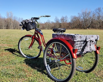 Fabric Basket LINER For Trike or XL Bike Basket  Build a Custom Tricycle Basket Liner for  Wald, Schwinn, Adult Trikes or Custom Size.