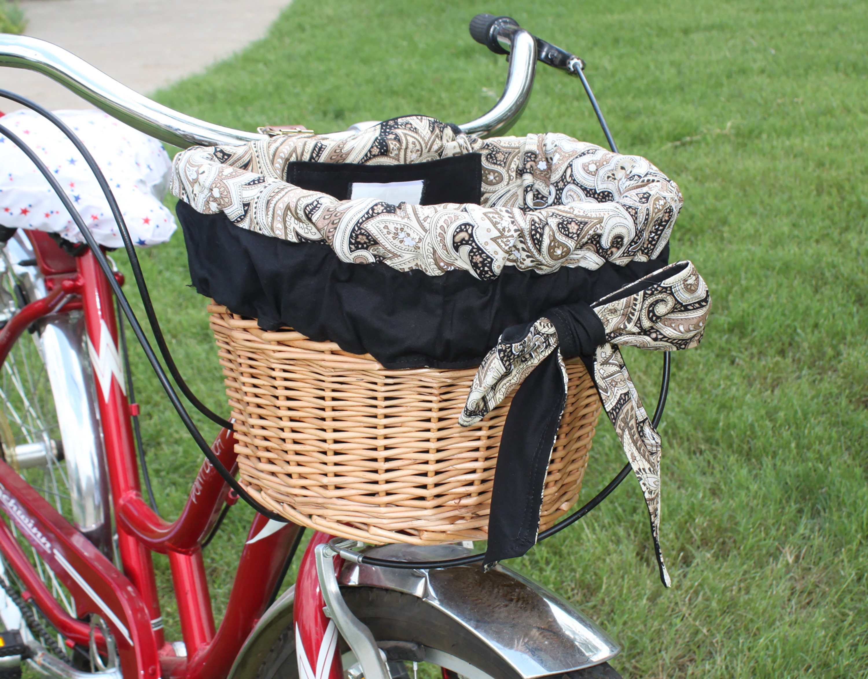 Wicker Bike Basket for Kids and Adults, Front Bike Basket, Wicker