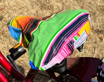 Stripe Serape Bicycle Seat Cover- Saddle Cover- Waterproof oilcloth- Stripe Serape  Seat cover  for Cruiser Bikes