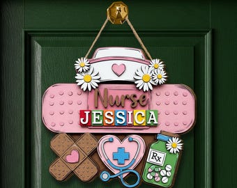 Personalized Nurse Wooden Sign: Custom Medical Decor