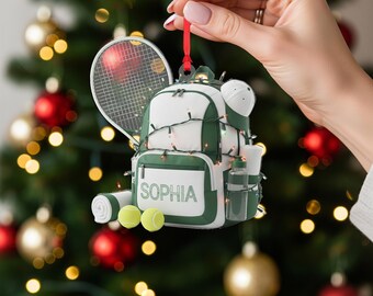 2D flat Custom Tennis Bag Ornament – Name Sports Décor