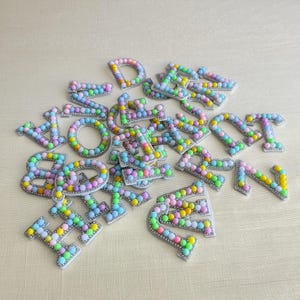 Pearl patches, Pearl Alphabet Iron-On Patches, Letter Patches Pearl, Rhinestone and Pearl Iron On Letter patches, rhinestone alphabet patch