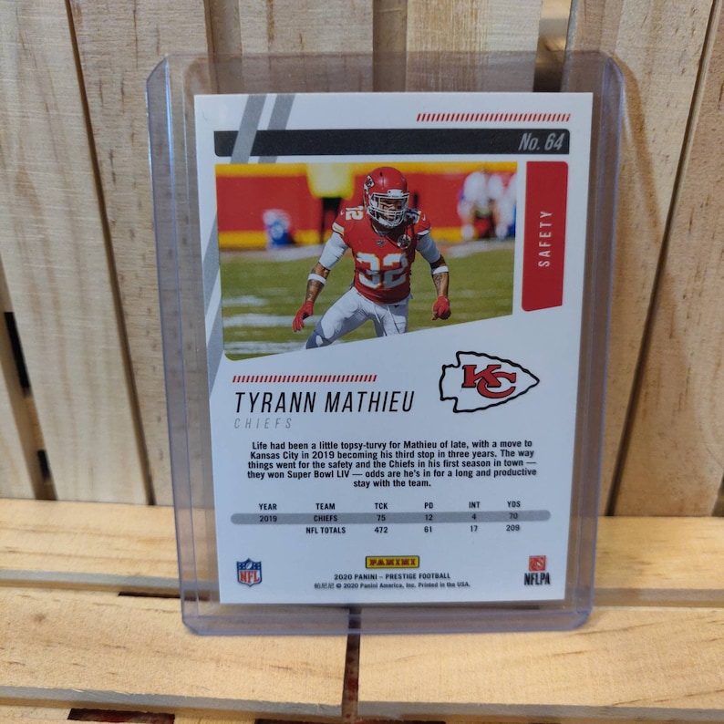 Tyrann Mathieu 2020 Panini Prestige Football Card Kansas City Chiefs Star Player
