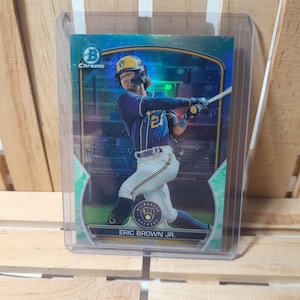 Eric Brown Jr 2023 Topps Bowman Base Set Grün Seltene Exklusiv für Einzelhändler Chrom Parallel Baseball Card Milwaukee Brewers Star Player