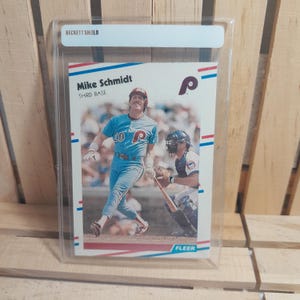 Tarjeta de béisbol Fleer de Mike Schmidt de 1988, juego base de los Philadelphia Phillies
