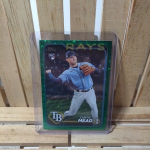 Curtis Mead RC 2024 Topps Series 1 Base Set Green Crackle Parallel 473/499 Baseball Card Tampa Bay Rays Star Player