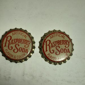 Raspberry Soda Vintage Cork Lined Bottle Cap NOS Unused Lot of 2