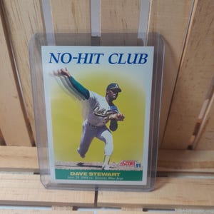 Dave Stewart 1991 Score no Hit Club Sous-ensemble de cartes de baseball Joueur vedette d&#39;Oakland Athletics