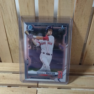 Marcelo Mayer 2022 Topps Bowman  Chrome 1st Bowman Baseball Card Boston Red Sox Star Player