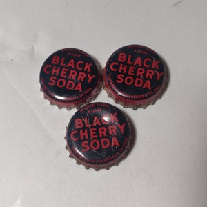 Black Cherry Soda Vintage Cork Lined Bottle Cap used Rare Lot of 3