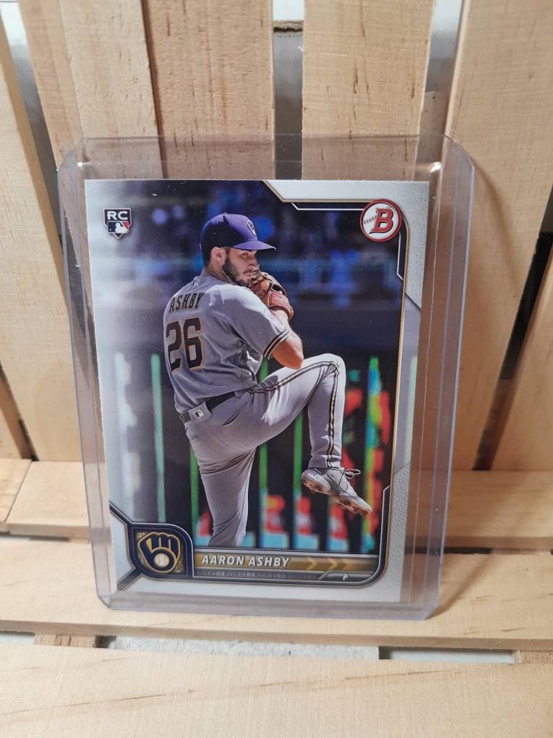 Aaron Ashby RC 2022 Topps Bowman Baseball Card Milwaukee Etsy UK