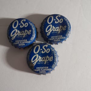 Rare Oh So Grape Soda Vintage Cork Lined Bottle Cap used Lot of 3