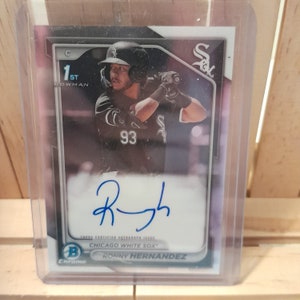 Ronny Hernandez 2024 Topps Bowman 1st Chrome On Card, autografo, biglietto da visita del baseball dei Chicago White Sox