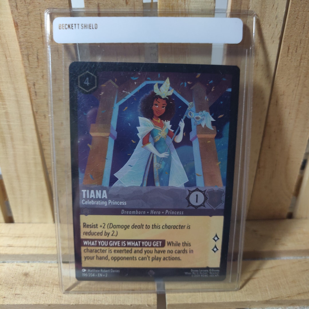 tiana lorcana card 2023 Lorcana Disney Super Rare Foil Tiana 196/204 Rise Of The Bloodborn
